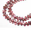 Natural Garnet Smooth Polished Pear Drops Briolette Length is 9 Inches & Sizes from 6mm to 7mm approx.